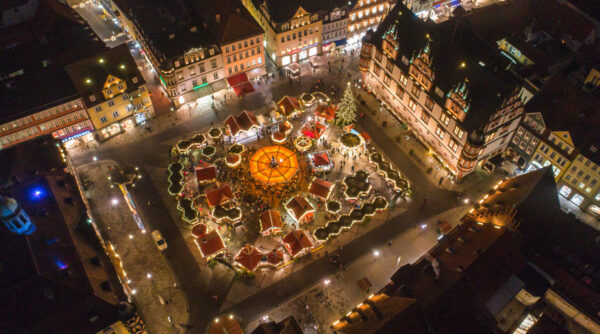 Coburger Weihnachtsmarkt von oben